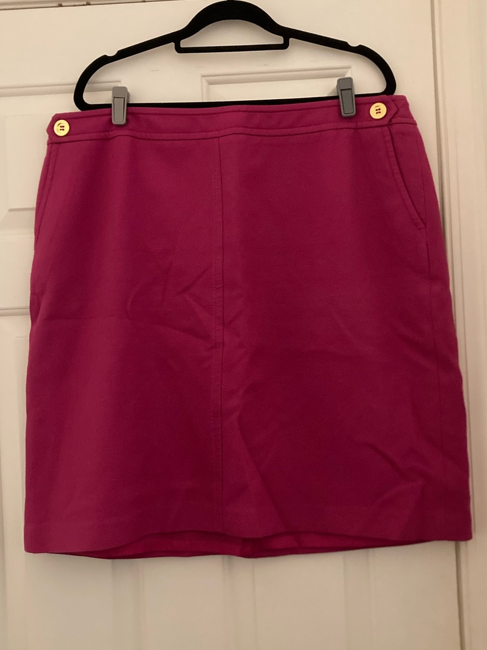Talbots Bright Pink Mini Skirt with Gold Buttons